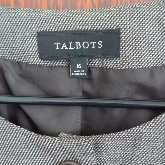 Talbots Brown Business Professional Button Front Blazer Size 16 - Picture 4 of 8